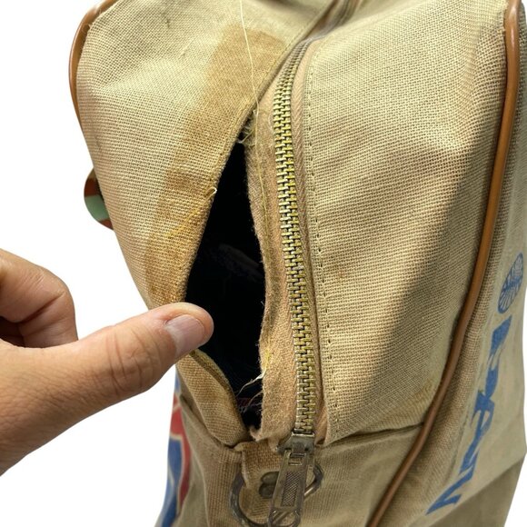 Vintage PAN AM Airlines Flight Carry-on Travel Canvas Tote Bag w/ Luggage Tags - Picture 6 of 15